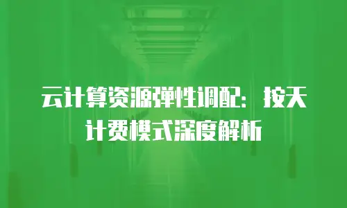 云计算资源弹性调配：按天计费模式深度解析