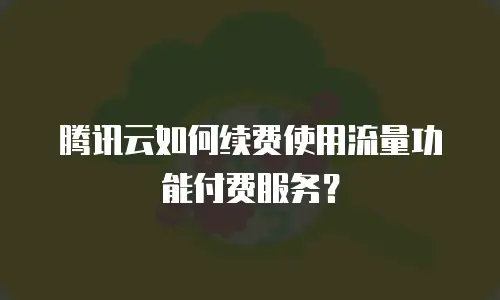 腾讯云如何续费使用流量功能付费服务？