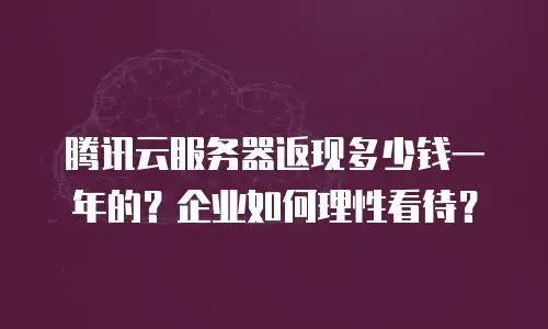 腾讯云服务器返现多少钱一年的？企业如何理性看待？