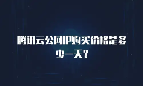 腾讯云公网IP购买价格是多少一天？