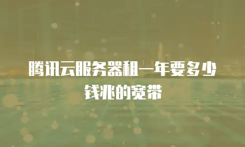 腾讯云服务器租一年要多少钱兆的宽带