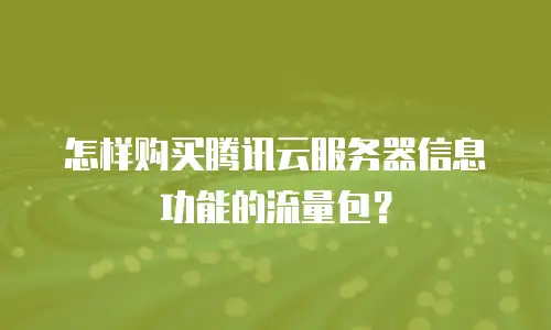 怎样购买腾讯云服务器信息功能的流量包？