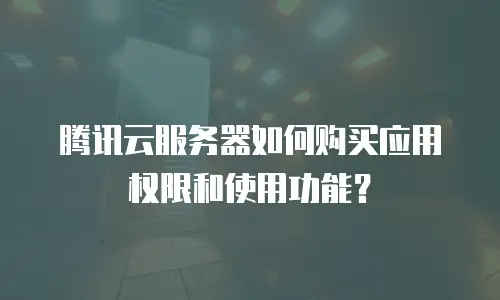 腾讯云服务器如何购买应用权限和使用功能？