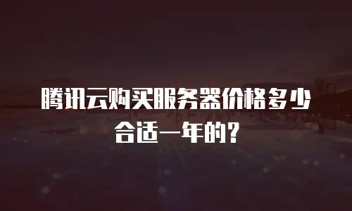 腾讯云购买服务器价格多少合适一年的？