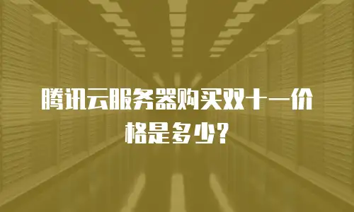 腾讯云服务器购买双十一价格是多少？