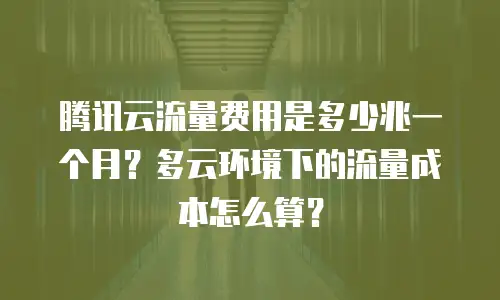 腾讯云流量费用是多少兆一个月？多云环境下的流量成本怎么算？