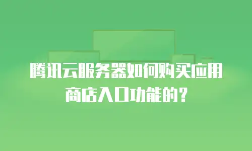 腾讯云服务器如何购买应用商店入口功能的？