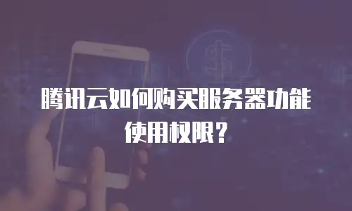 腾讯云如何购买服务器功能使用权限？