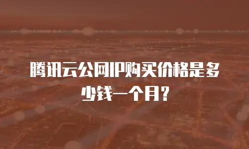 腾讯云公网IP购买价格是多少钱一个月？