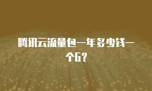 腾讯云流量包一年多少钱一个G？
