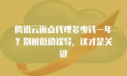 腾讯云返点代理多少钱一年？别被低价误导，这才是关键