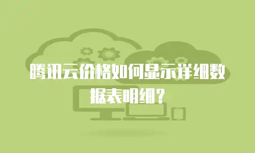 腾讯云价格如何显示详细数据表明细？