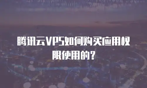 腾讯云VPS如何购买应用权限使用的？