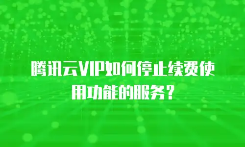 腾讯云VIP如何停止续费使用功能的服务？