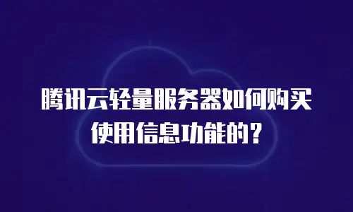 腾讯云轻量服务器如何购买使用信息功能的？