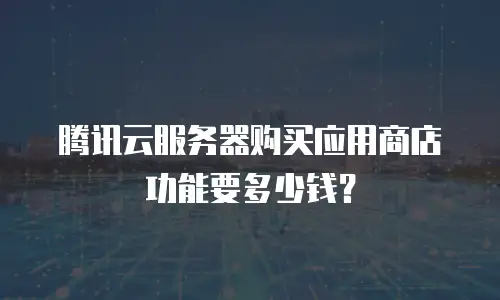 腾讯云服务器购买应用商店功能要多少钱？