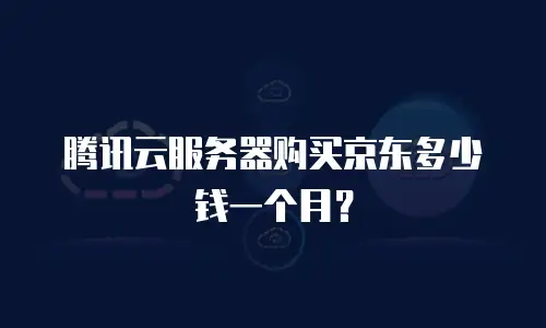 腾讯云服务器购买京东多少钱一个月？