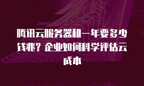 腾讯云服务器租一年要多少钱兆？企业如何科学评估云成本