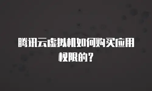 腾讯云虚拟机如何购买应用权限的？