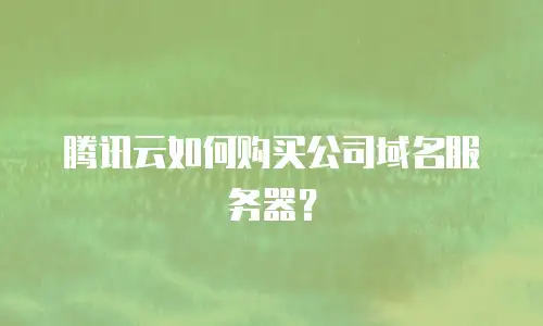 腾讯云如何购买公司域名服务器？