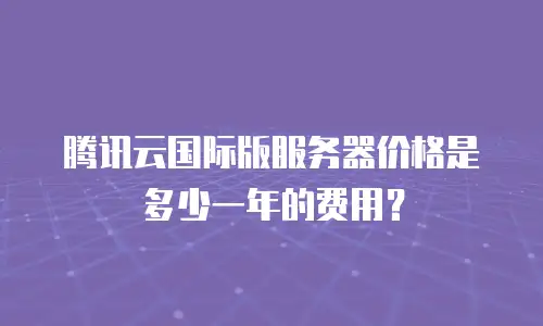 腾讯云国际版服务器价格是多少一年的费用？
