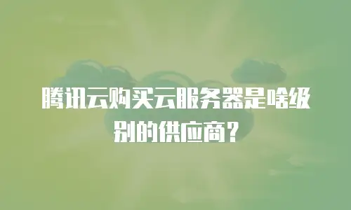 腾讯云购买云服务器是啥级别的供应商？