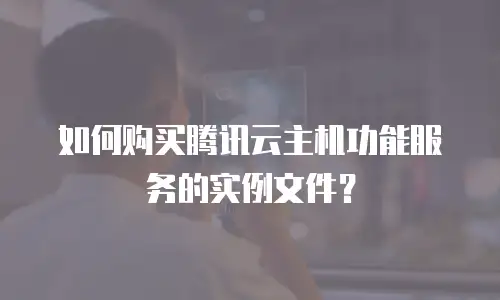 如何购买腾讯云主机功能服务的实例文件？