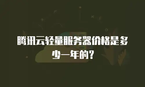 腾讯云轻量服务器价格是多少一年的？