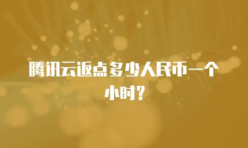 腾讯云返点多少人民币一个小时？