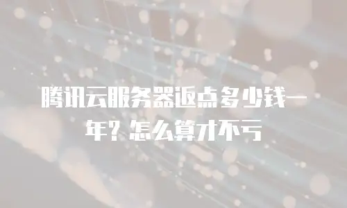 腾讯云服务器返点多少钱一年？怎么算才不亏