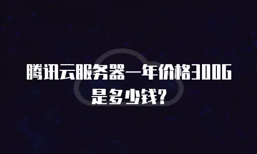 腾讯云服务器一年价格300G是多少钱？