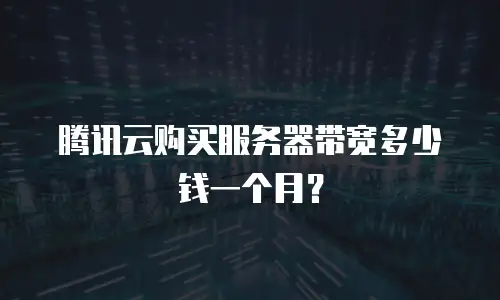 腾讯云购买服务器带宽多少钱一个月？