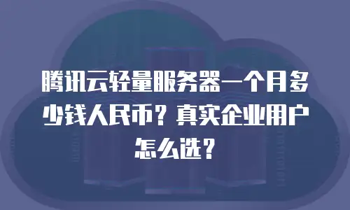 腾讯云轻量服务器一个月多少钱人民币？真实企业用户怎么选？