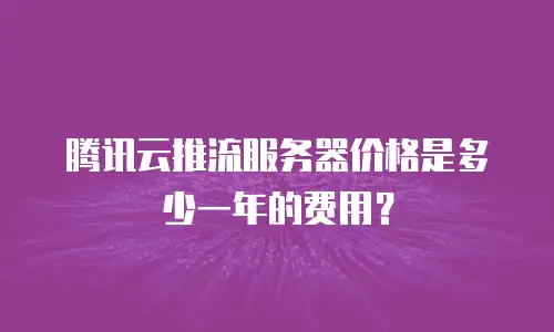 腾讯云推流服务器价格是多少一年的费用？