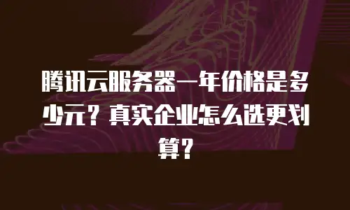 腾讯云服务器一年价格是多少元？真实企业怎么选更划算？