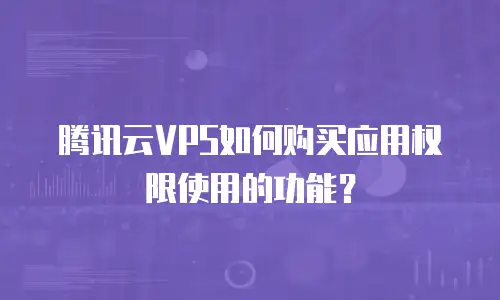 腾讯云VPS如何购买应用权限使用的功能？