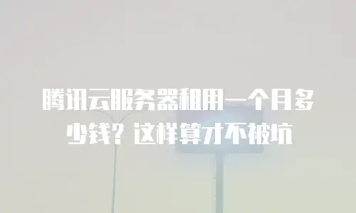 腾讯云服务器租用一个月多少钱？这样算才不被坑