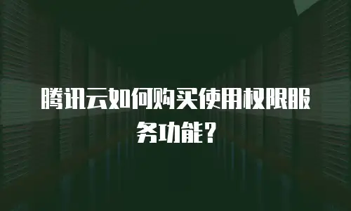 腾讯云如何购买使用权限服务功能？