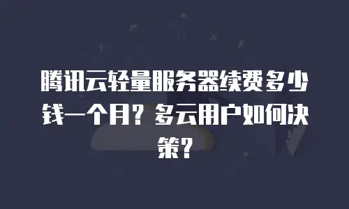 腾讯云轻量服务器续费多少钱一个月？多云用户如何决策？