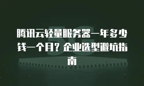 腾讯云轻量服务器一年多少钱一个月？企业选型避坑指南