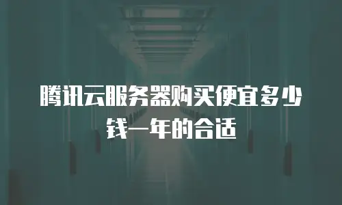 腾讯云服务器购买便宜多少钱一年的合适