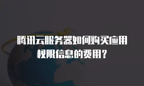 腾讯云服务器如何购买应用权限信息的费用？