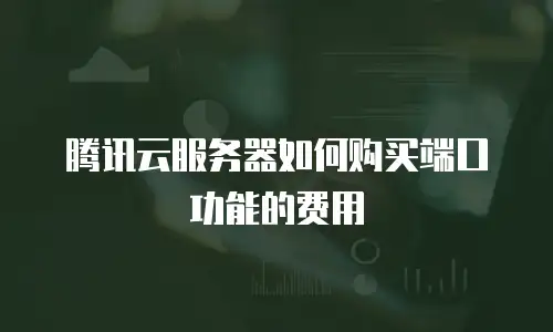 腾讯云服务器如何购买端口功能的费用