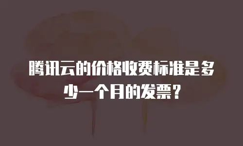 腾讯云的价格收费标准是多少一个月的发票？