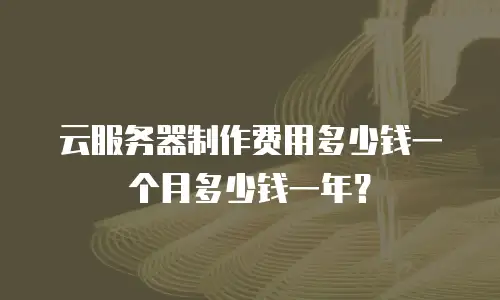 云服务器制作费用多少钱一个月多少钱一年？