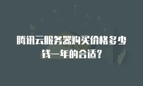 腾讯云服务器购买价格多少钱一年的合适？