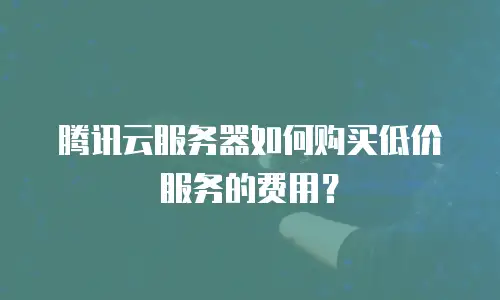腾讯云服务器如何购买低价服务的费用？