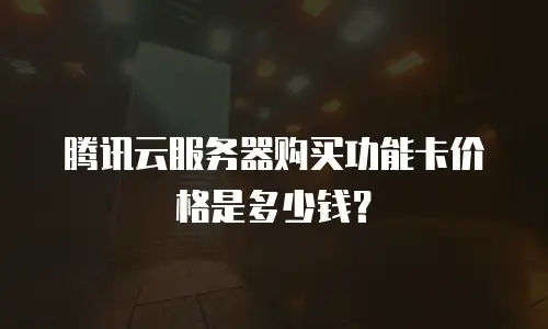 腾讯云服务器购买功能卡价格是多少钱？