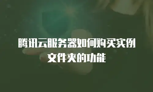 腾讯云服务器如何购买实例文件夹的功能