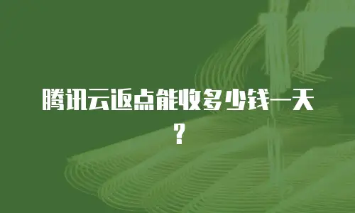 腾讯云返点能收多少钱一天？